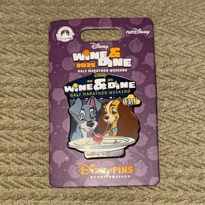Disney Wine & Dine 2025 Half Marathon Collectible Pin Lady and the Tramp NEW